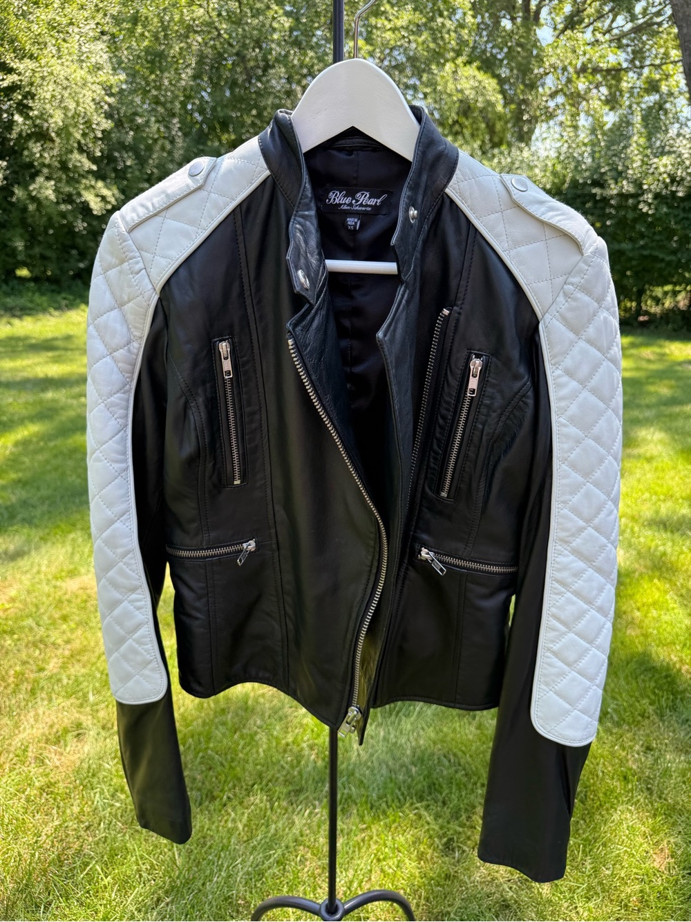Blue Pearl Allen Schwartz Leather Moto Jacket